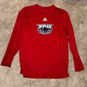 Adidas Florida Atlantic (FAU) FAU Owl Logo Red Long Sleeve Shirt XXL